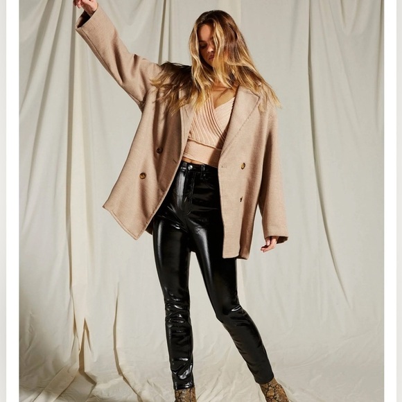 Free People Liquid Black High Waist Pants - Picture 1 of 14